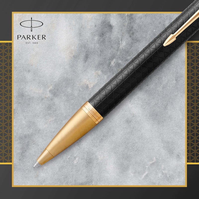 باركر Parker im ballpoint pen | premium black with gold trim | medium point ink refill | gift box | 8596, 1931667 - Image 4